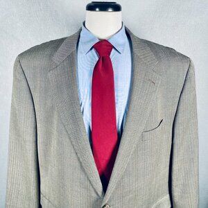 Lauren Ralph Lauren Blazer Mens 52R Gray Wool Herringbone Sport Coat Jacket
